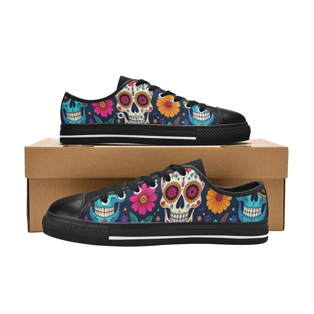 MEN'S Rainbow Sugar Skull Weave Canvas Dark Academia Sneakers
