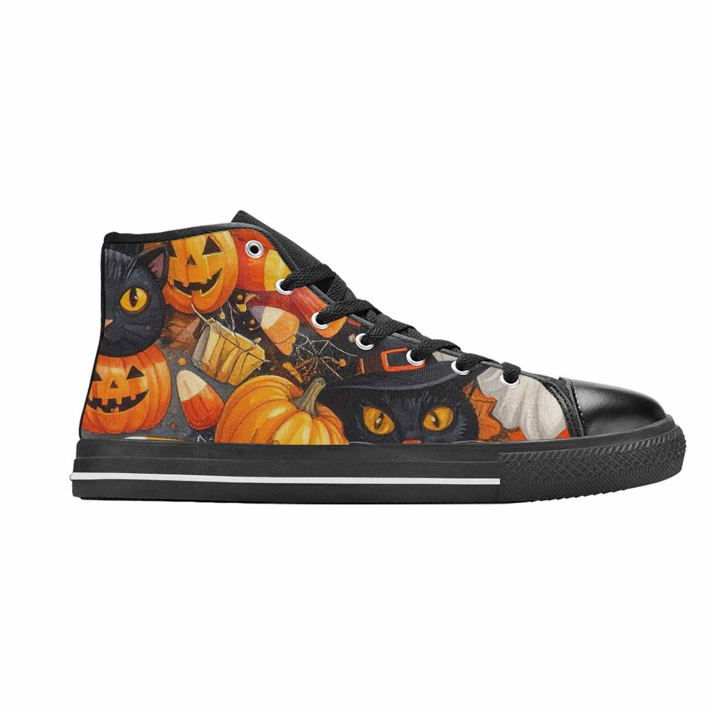 MEN'S Halloween High Top Canvas Wallpaper Art Custom Shoes