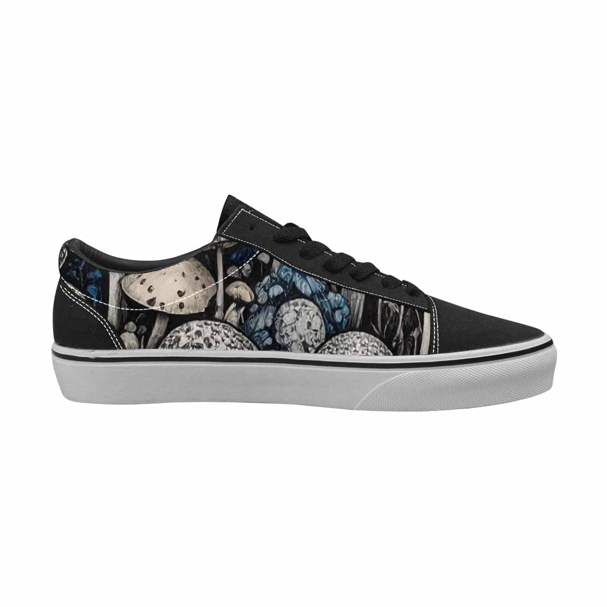 WOMEN'S Mushrooms (general) Lace-Up Canvas Dark Academia Sneakers