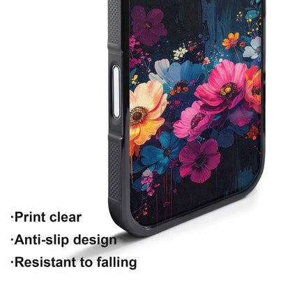 iPhone 17 Pro Max Case — Shadowy Glitch Floral Pattern Floral, Custom Phone Case