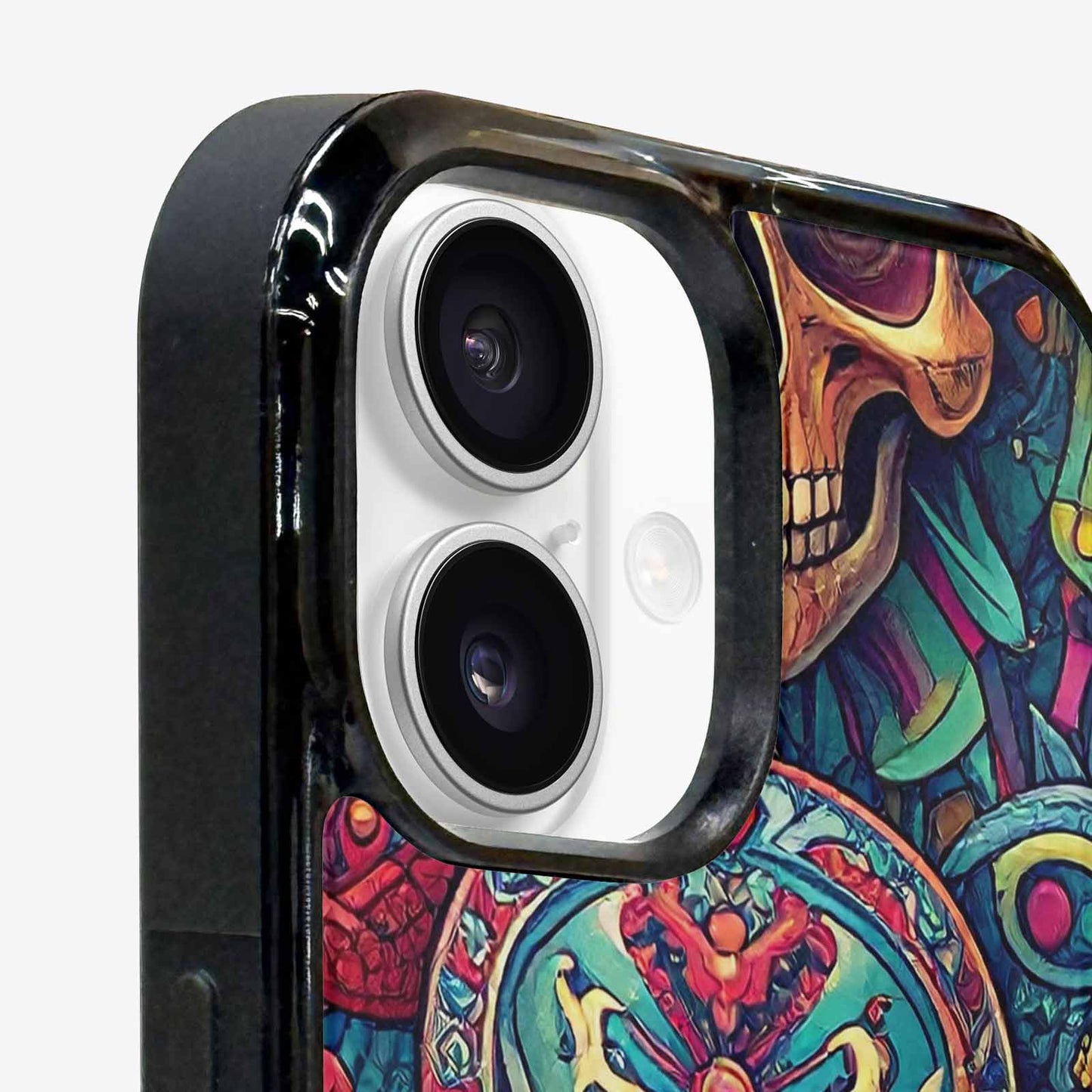 iPhone 16 Case — Sacred Geometry Lots Of Skulls Seamless, Custom Art Phone Cover