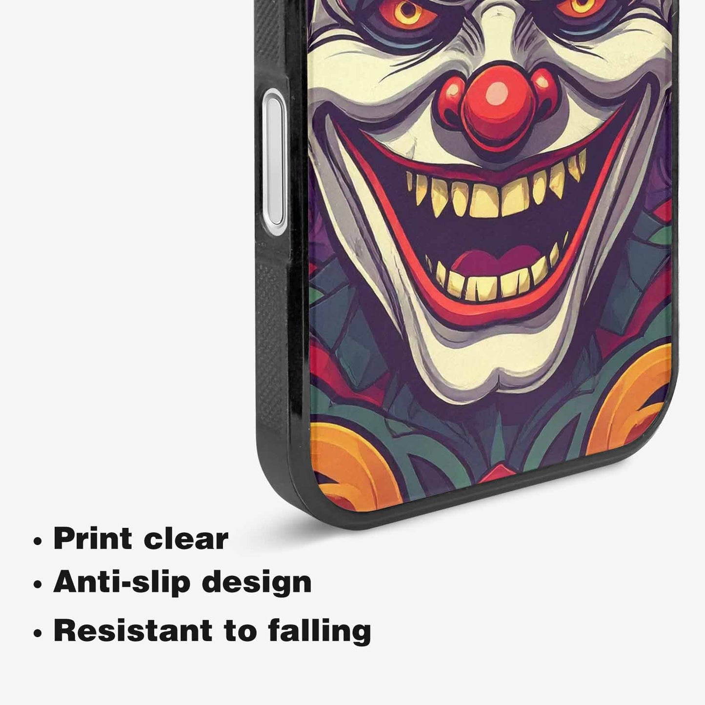 iPhone 16 Plus Case — Evil Circus Heads Faces Overlapping Patterns, Custom Phone Case