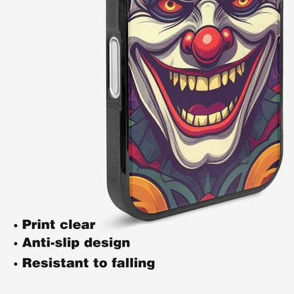 iPhone 16 Plus Case — Evil Circus Heads Faces Overlapping Patterns, Custom Phone Case