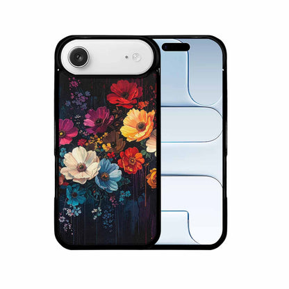 iPhone 17 Air Case — Shadowy Glitch Floral Pattern Hundreds Floral, Unique Phone Case Design