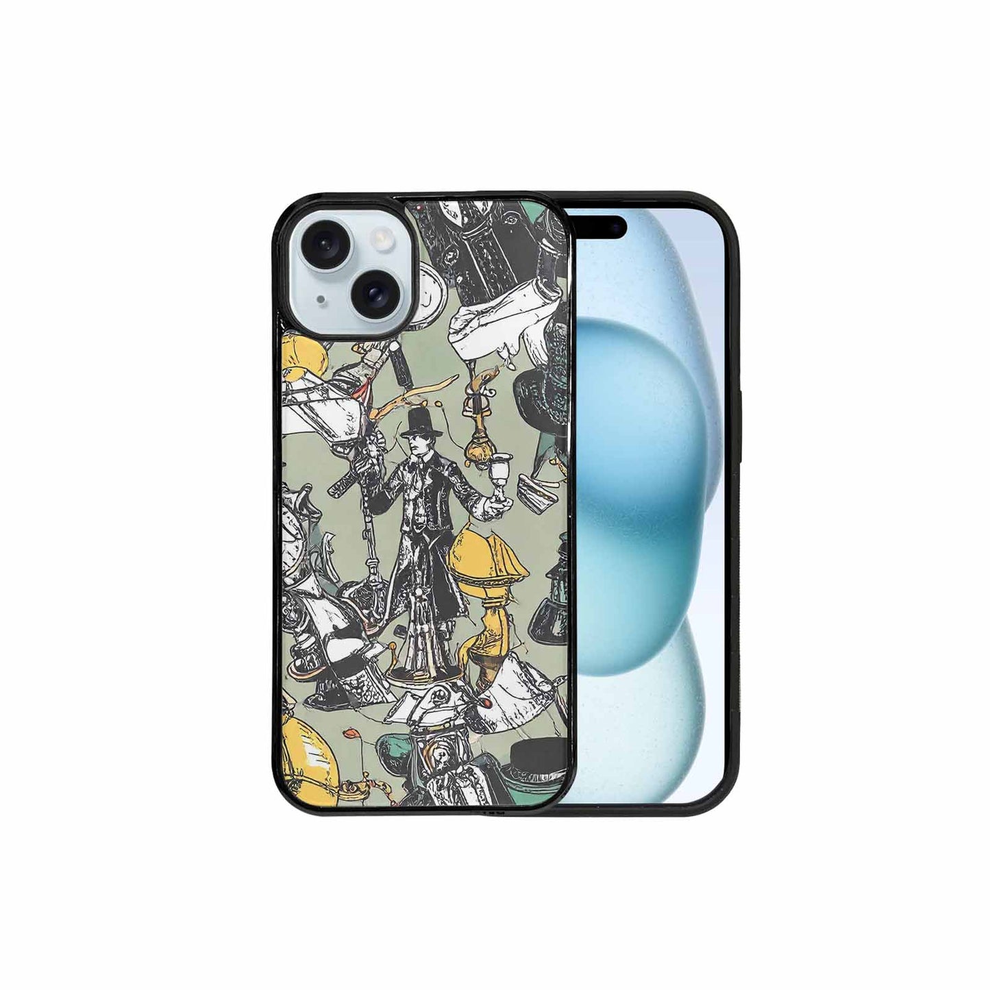 iPhone 15 Plus Case — Noir Spy Silhouette Pen Ink Noir, Custom Art Phone Cover