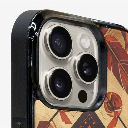 iPhone 16 Pro Case — Native American Geometric Pattern Arrows Feathers, Custom Printed Phone Case