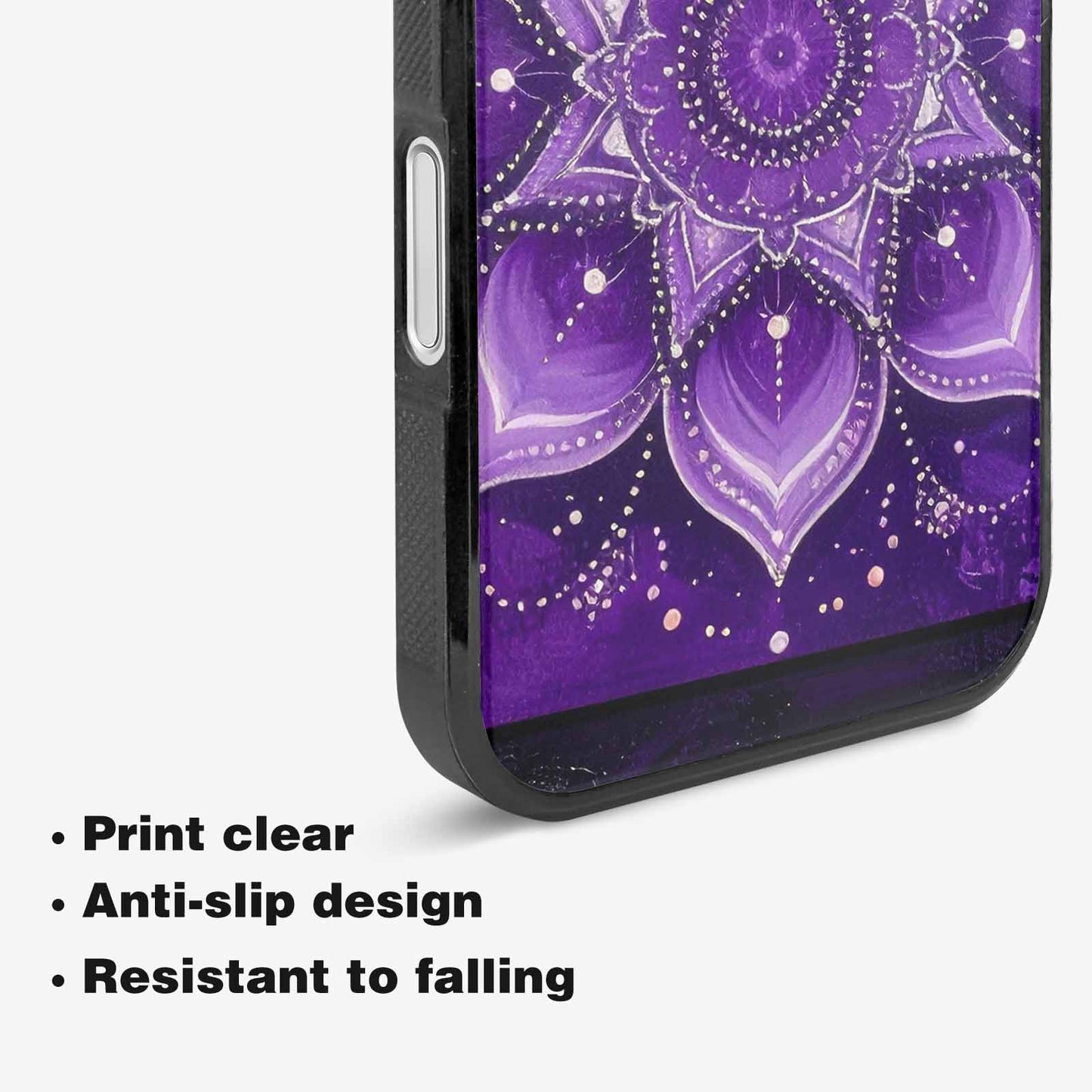 iPhone 16 Plus Case — Purple Mandala Bohemian Print Edge To, Custom Art Phone Cover