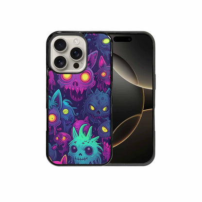 iPhone 16 Pro Case — Mixed Toxic Glow Creature Pattern Hundreds, Custom Made Phone Cover