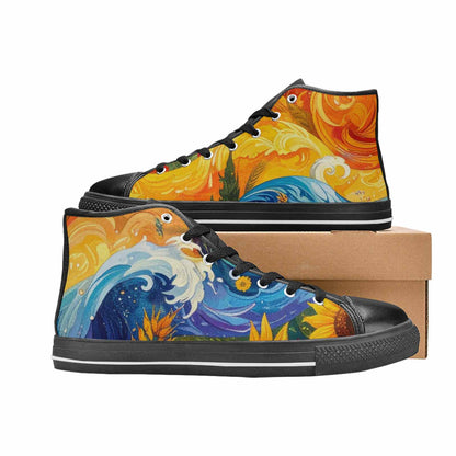 MEN'S Blend All Versions High Top Canvas Wallpaper Art Shoes
