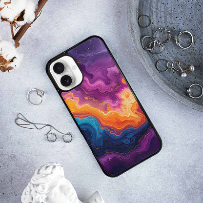 iPhone 16 Plus Case — Psychedelic Marble Tessellation, Custom Printed Phone Case