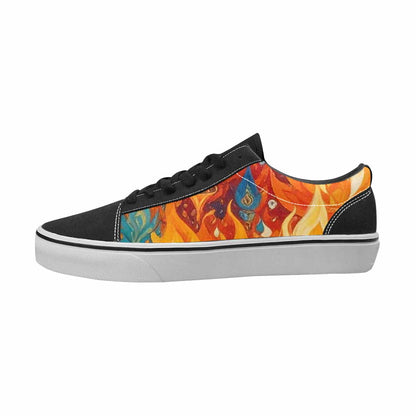MEN'S Flames Full Color Canvas Graphic Print Surreal Customized Sneakers