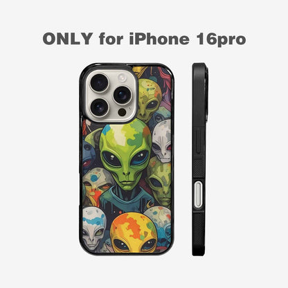 iPhone 16 Pro Case — Aliens Camo Aliens Pattern Hundreds Of, Personalized Phone Case