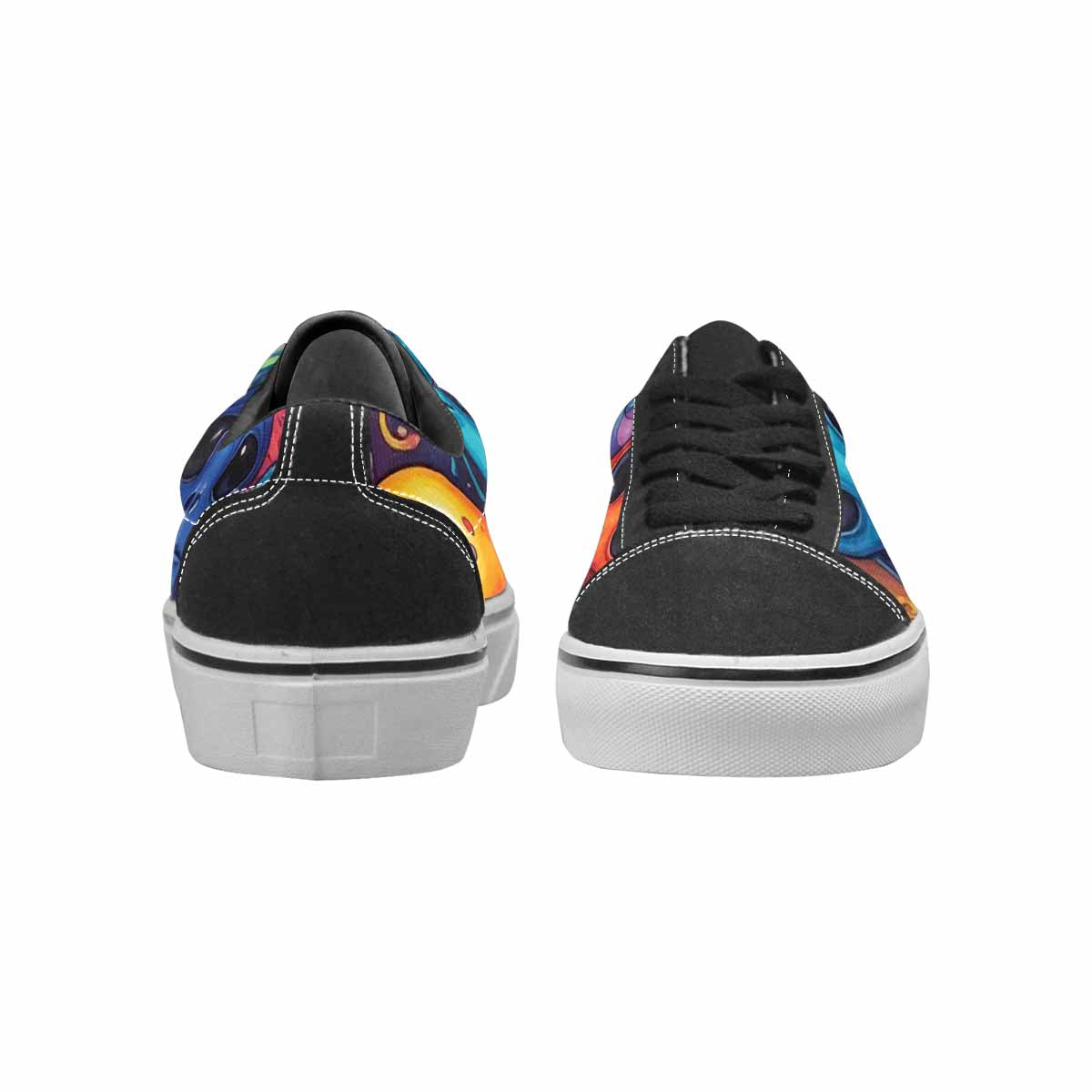 WOMEN'S Melting Aliens Lace-Up Canvas Vibrant Chaos Custom Sneakers