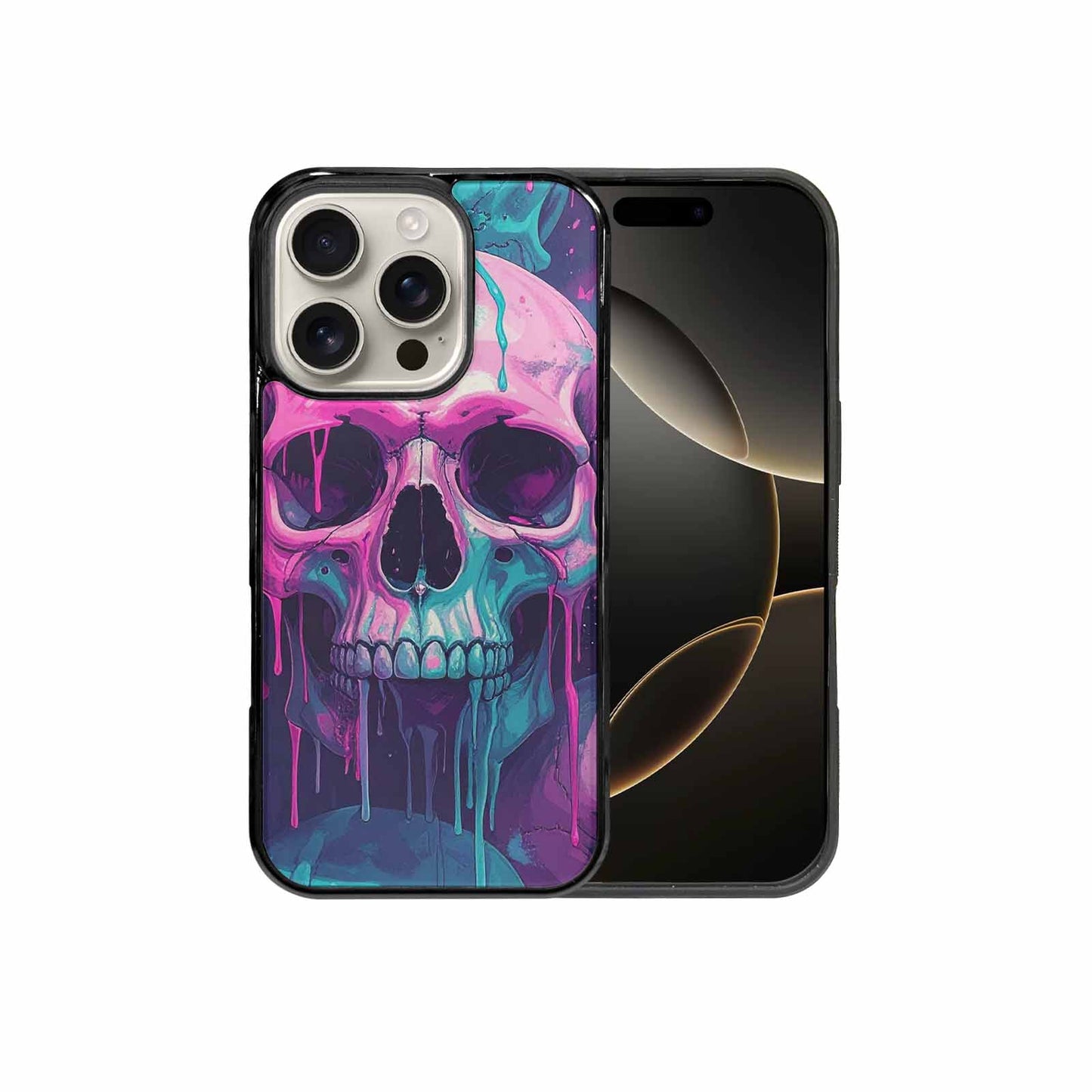 iPhone 16 Pro Case — 1000\'s Of Skulls Overlapping Each Other, Custom Art Phone Cover
