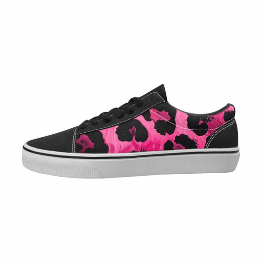 WOMEN'S Leopard Black & Pink Ink Canvas Boutique Vibrant Chaos Handmade Custom Shoes