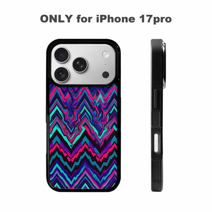 iPhone 17 Pro Case — Psychedelic Chevron Vortex Original Art, Customized Protective Case
