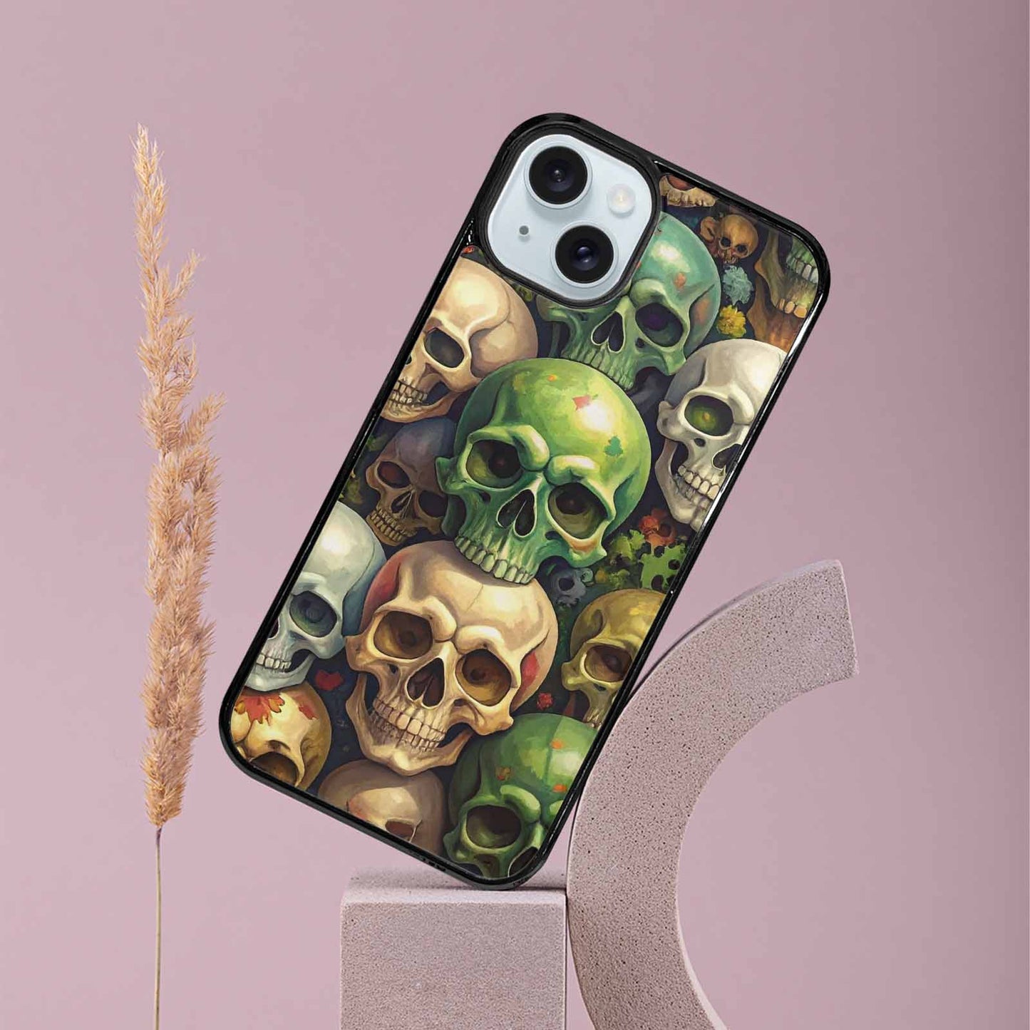 iPhone 15 Plus Case — Skulls Camoskulls Pattern Hu E3k, Custom Phone Case