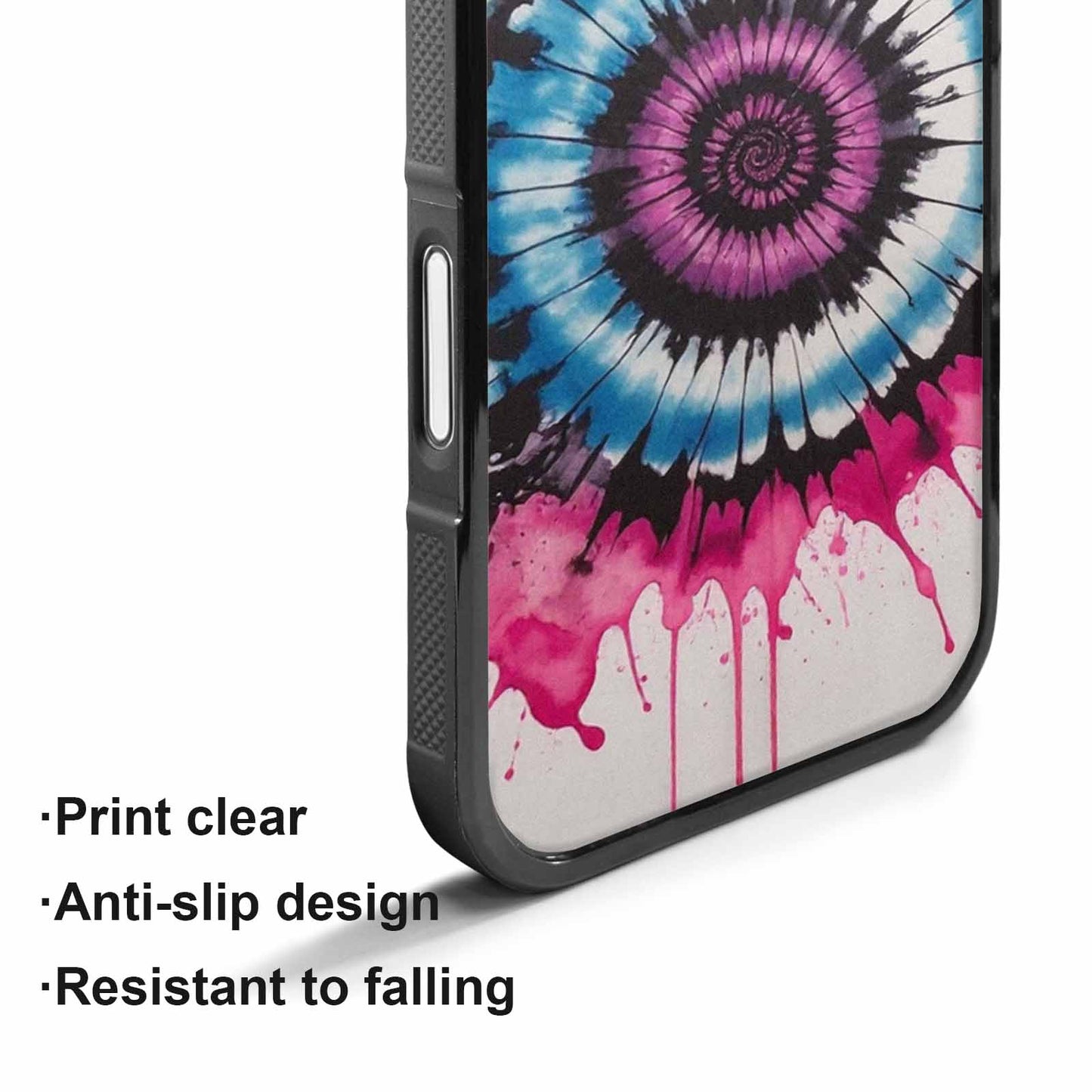 iPhone 17 Case — Tie Dye Swirls Black Tie Dye, Custom Designed Case Cover