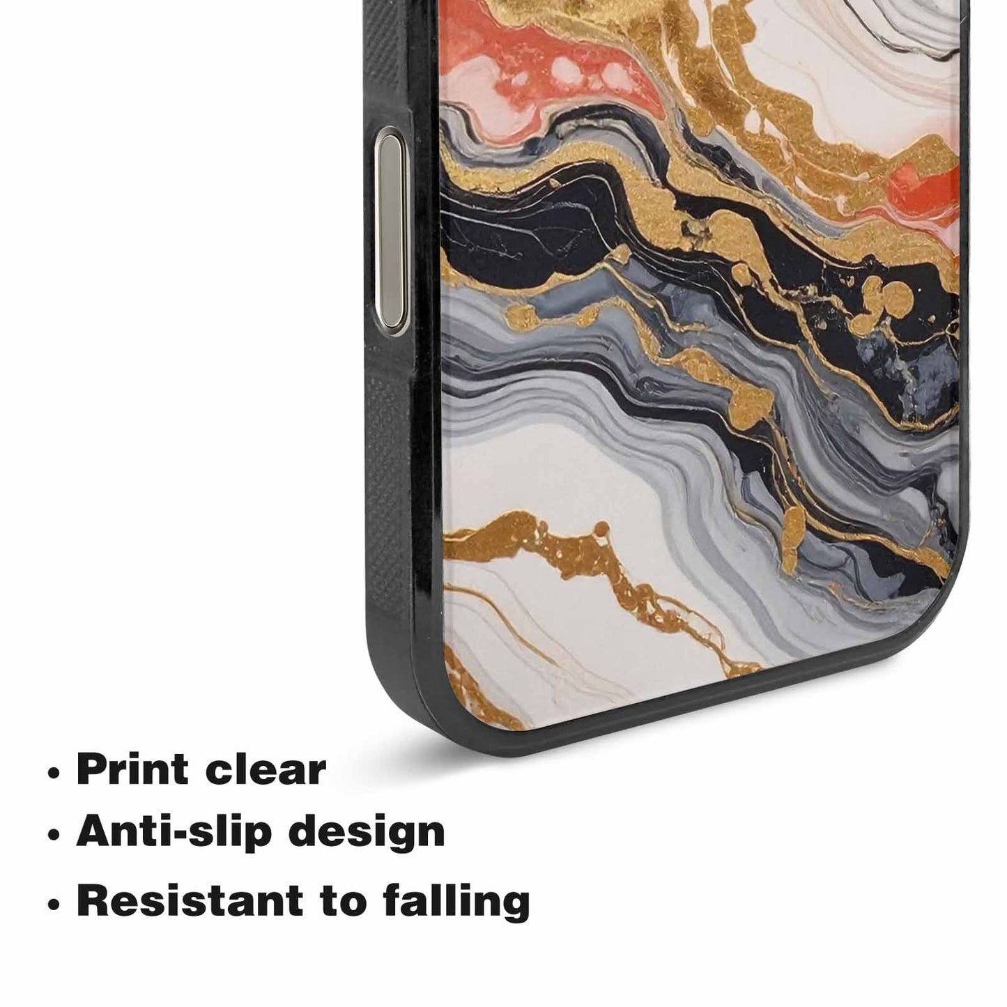 iPhone 16 Pro Max Case — Marble Vein Marble Veins Pattern Hundreds, Custom Printed Phone Case