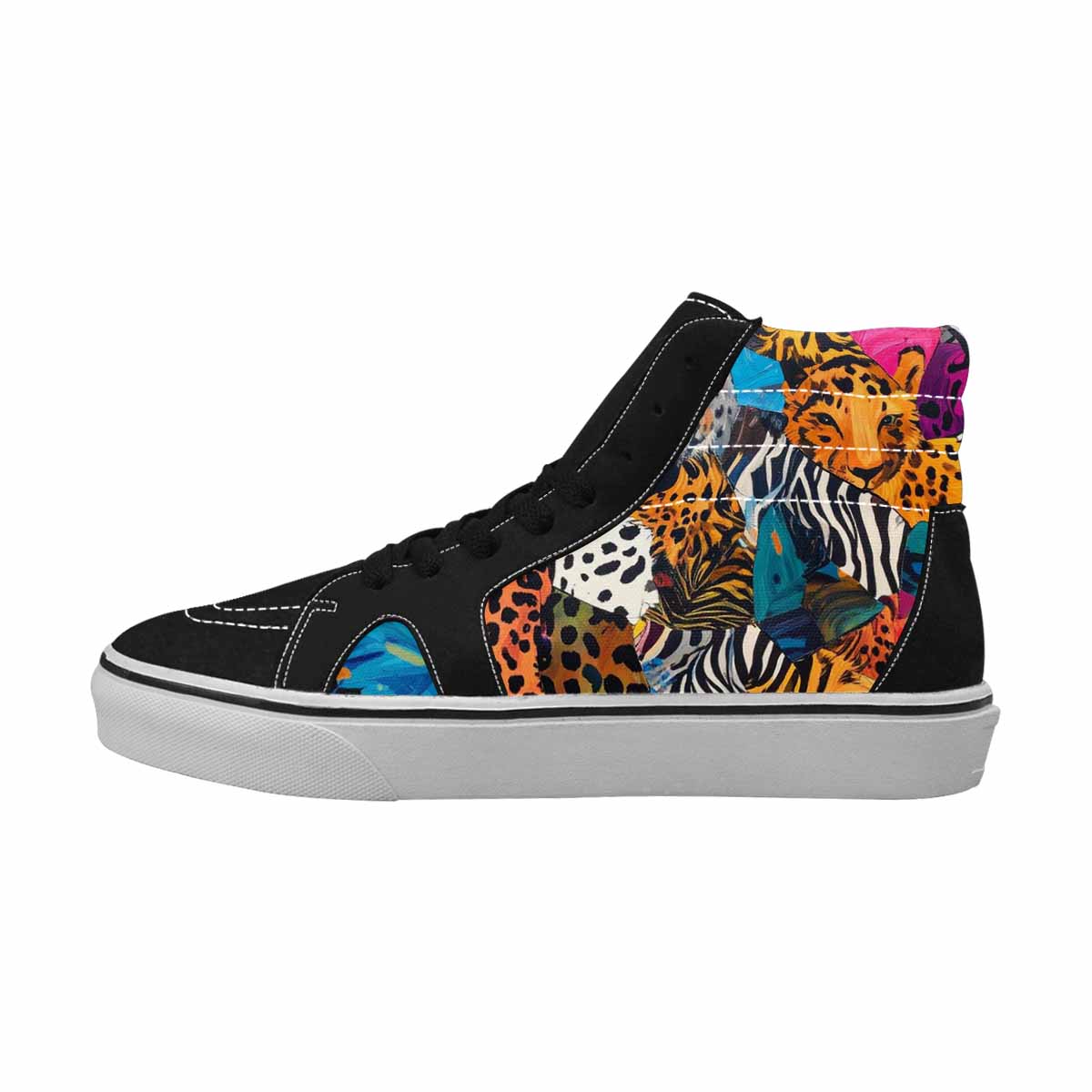 MEN'S Full Color Vibrant Animal High Top Canvas Neon Fantasy Shoes