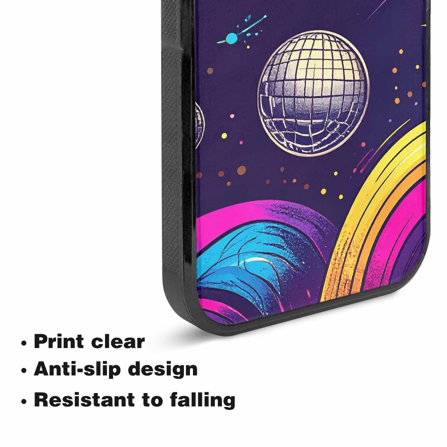 iPhone 15 Plus Case — 1970s Disco Cartoon Art Pattern, Custom Phone Case