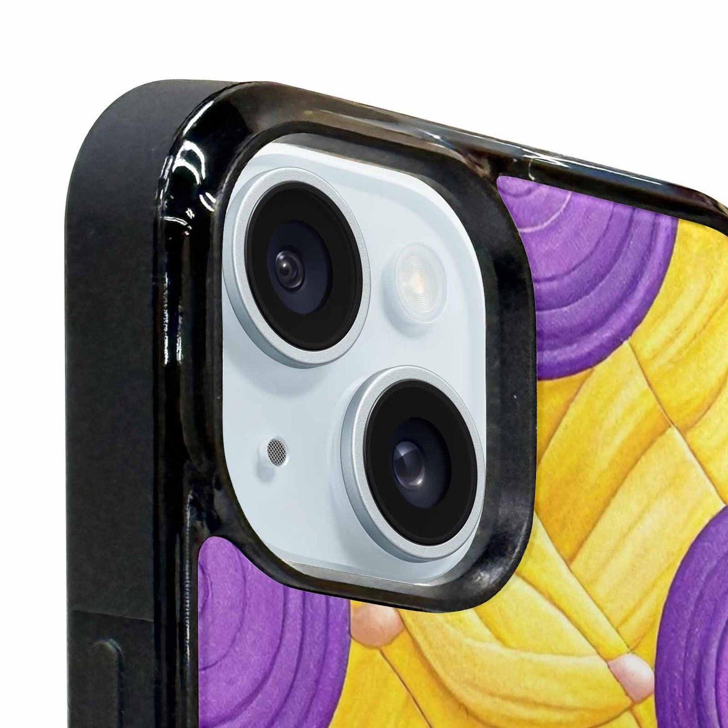 iPhone 15 Plus Case — Intersex Flag Color Theme Small Rainbow, Custom Designed Case Cover