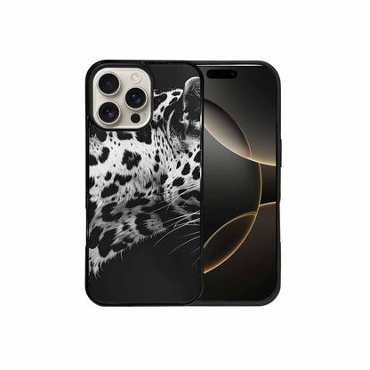 iPhone 16 Pro Max Case — Leopard Print Black And White Style, Personalized Phone Case