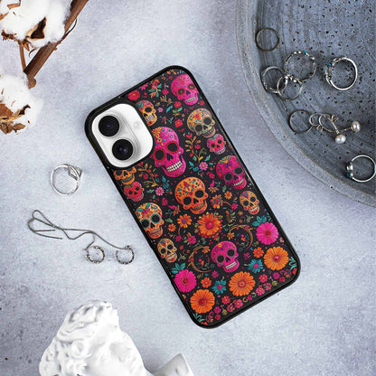 iPhone 16 Plus Case — Colorful Dia De Los Muertos Sugar, Custom Print Case Cover