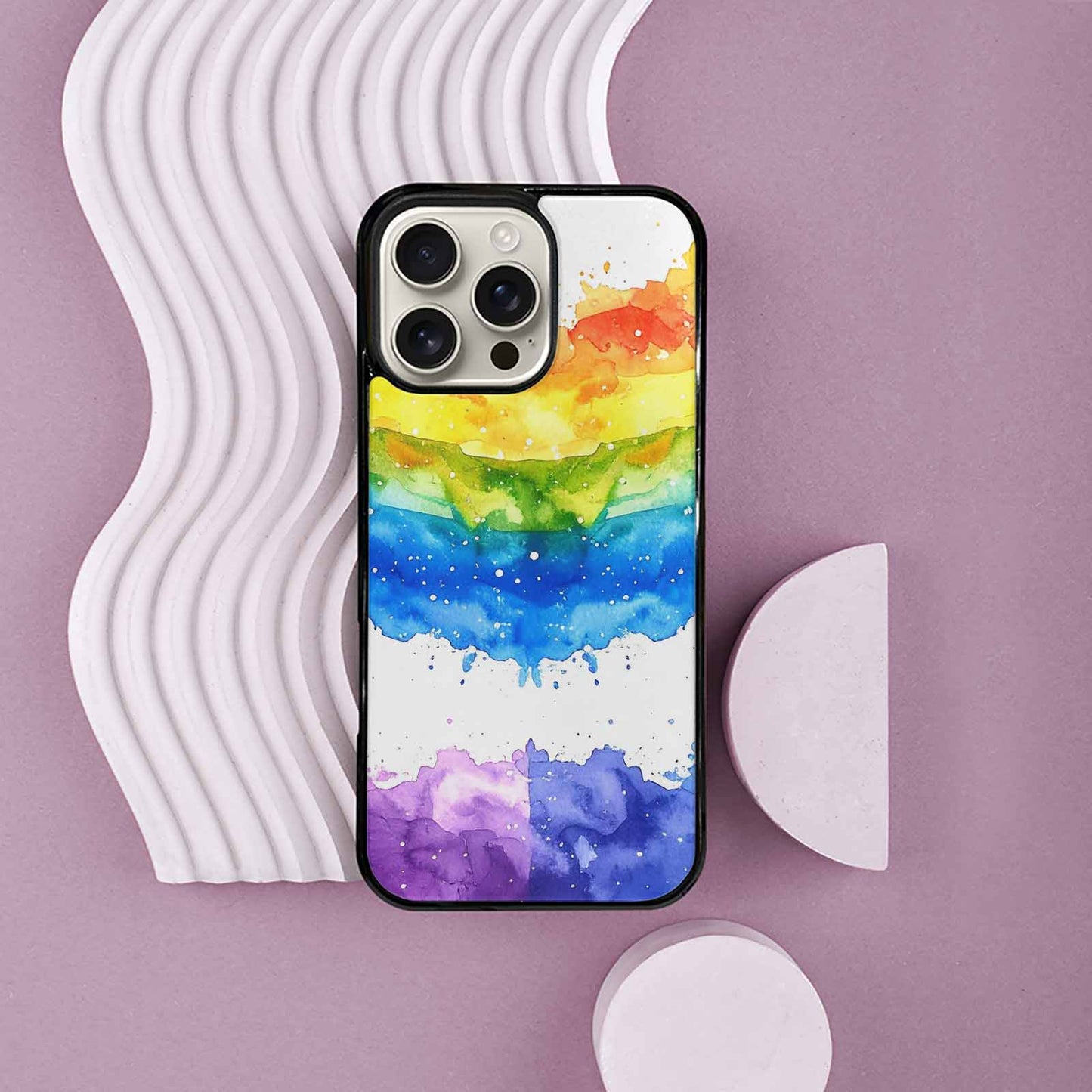 iPhone 16 Pro Max Case — Watercolor Splash Abstract Pattern Seamless Repeat, Custom Designed Case Cover