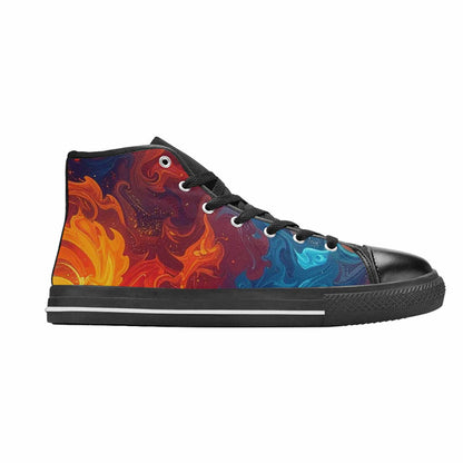 MEN'S Fire Flame High Top Canvas Surreal Shoes