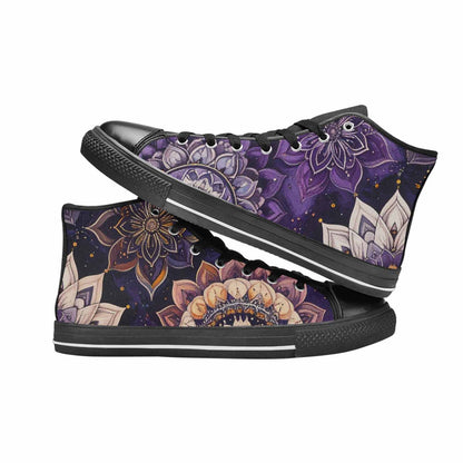 MEN'S Mandala High Top Canvas Wallpaper Art Custom Sneakers