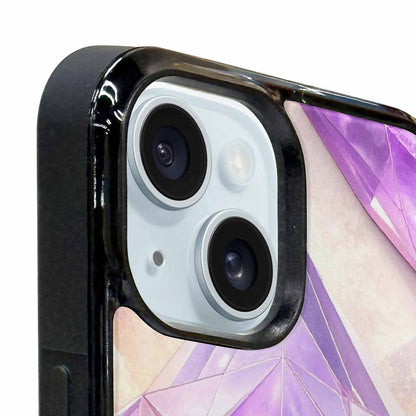 iPhone 15 Case — Amethyst Crystal Art Pattern, Custom Made Phone Cover