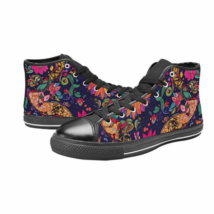 MEN'S Floral Snake Print High Top Canvas Dreamcore Custom Shoes