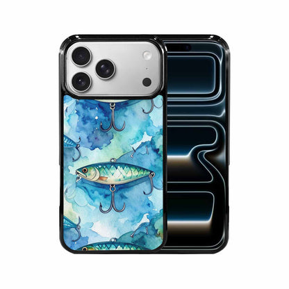 iPhone 17 Pro Max Case — Fishing Lure And Hook Watercolor Abstract, Custom Art Phone Cover