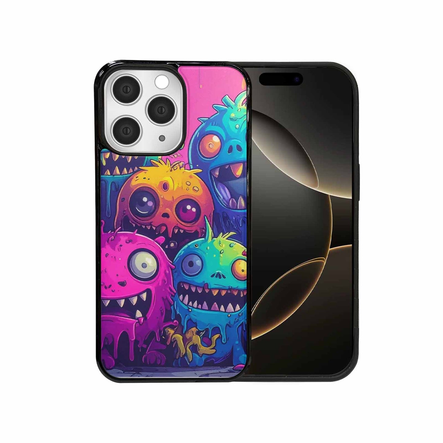 iPhone 15 Pro Max Case — Overlapping Endlessly No Empty Space Monsters, Personalized Phone Case