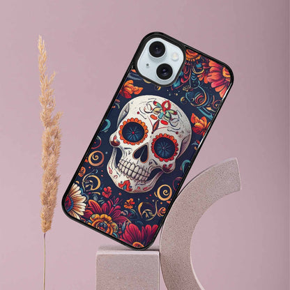 iPhone 15 Plus Case — Day Dead Sugar Skull Art 100s, Personalized Phone Case