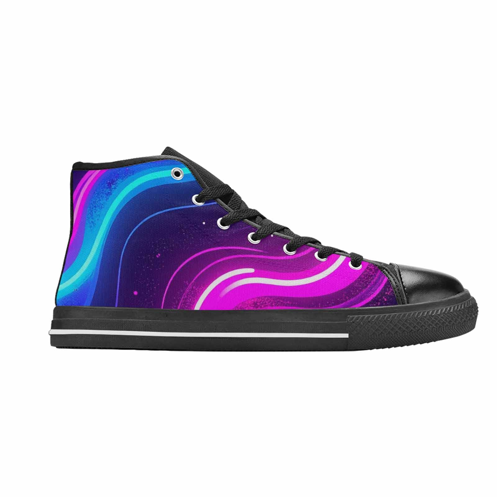 WOMEN'S 80S Neon Cartoon High Top Canvas Surreal Custom Sneakers