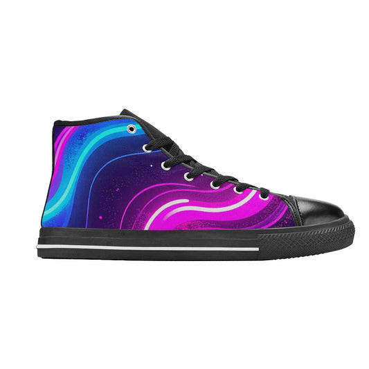 WOMEN'S 80S Neon Cartoon High Top Canvas Surreal Custom Sneakers