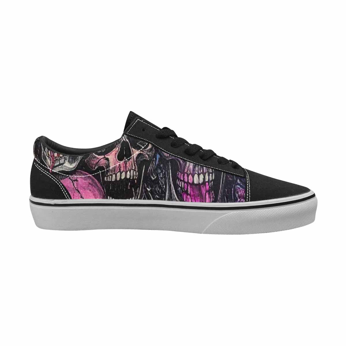 WOMEN'S Rainbow From Skull S Lace-Up Canvas Surreal Custom Shoes