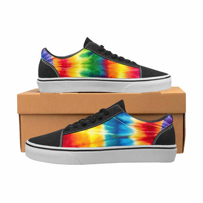 WOMEN'S Rainbow Spiral Tie Dye Alt Canvas Lace-Up Vibrant Chaos Shoes