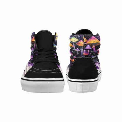 MEN'S Rainbow Drip Mushrooms High Top Canvas Cottagecore Custom Sneakers