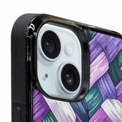iPhone 15 Plus Case — Genderqueer Flag Color Theme Small Rainbow, Unique Phone Case Design