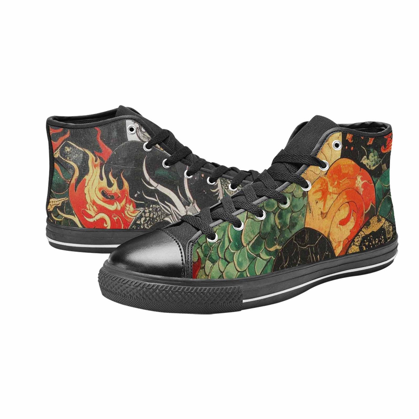 WOMEN'S Dragon Scale Fantasy High Top Canvas Grunge Custom Sneakers