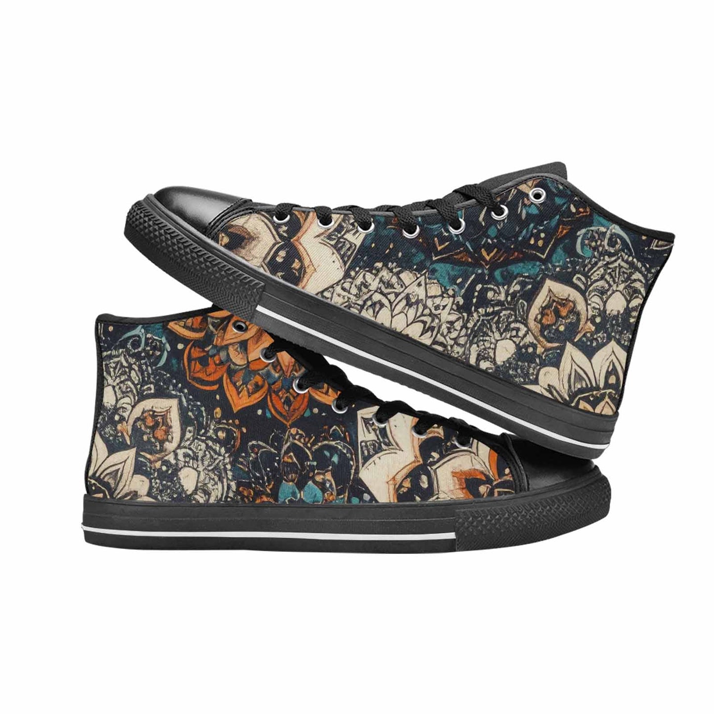 MEN'S Mandala High Top Canvas Grunge Custom Sneakers