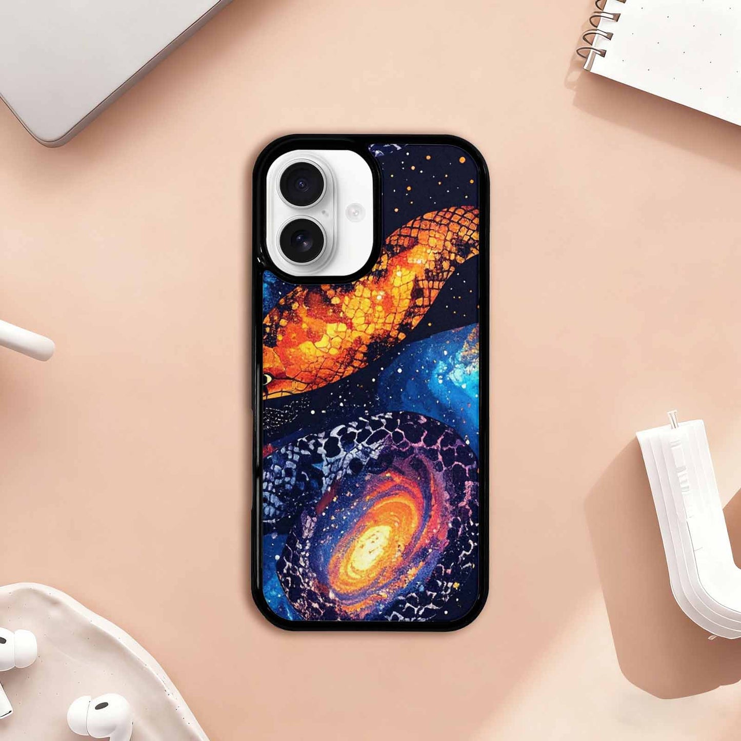iPhone 17 Case — Galaxy Snake Print Galaxy Space, Personalized Phone Case