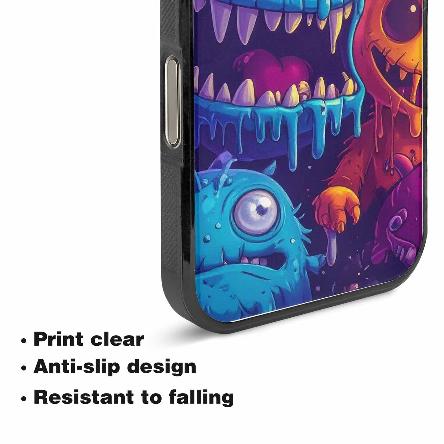 iPhone 15 Pro Max Case — Overlapping Endlessly No Empty Space Monsters, Custom Printed Phone Case