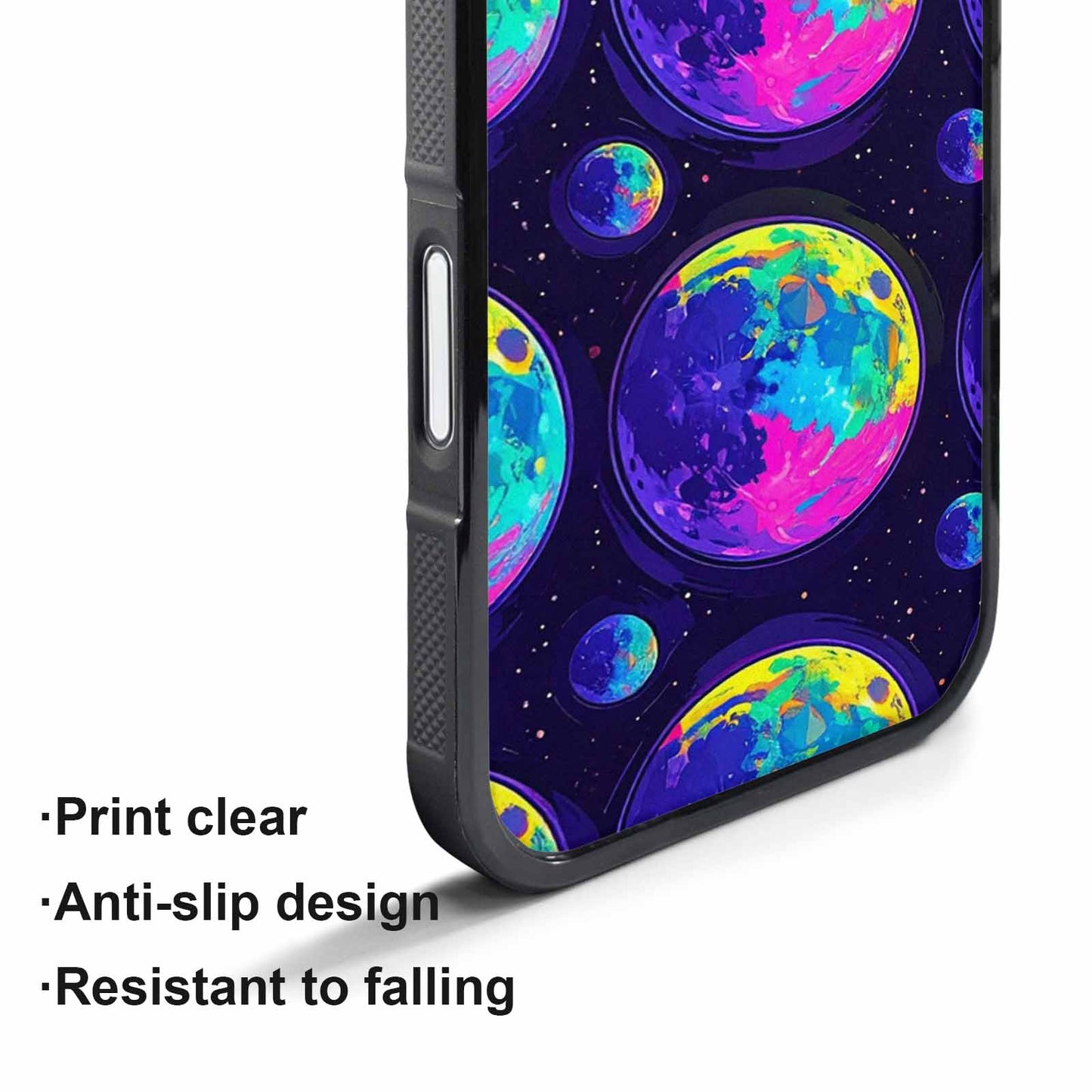 iPhone 17 Pro Case — Neon Winter Moon Seamless Cartoon Cute, Custom Made Phone Cover
