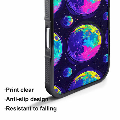 iPhone 17 Pro Case — Neon Winter Moon Seamless Cartoon Cute, Custom Made Phone Cover