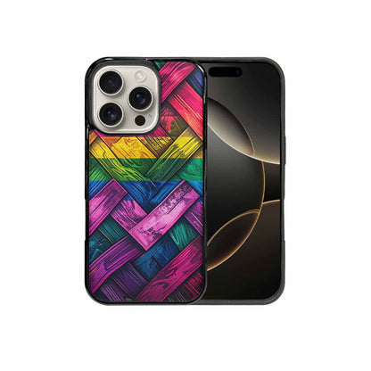 iPhone 16 Pro Case — Polysexual Flag Color Theme Small Rainbow, Custom Made Phone Cover