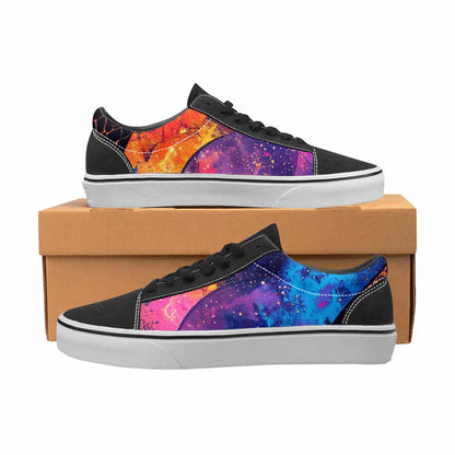MEN'S Galaxy Snake Print Canvas Lace-Up Wallpaper Art Custom Shoes